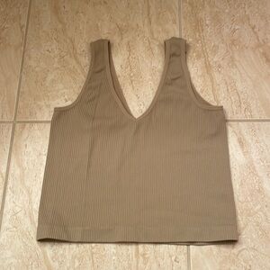Tan Crop Tank Top